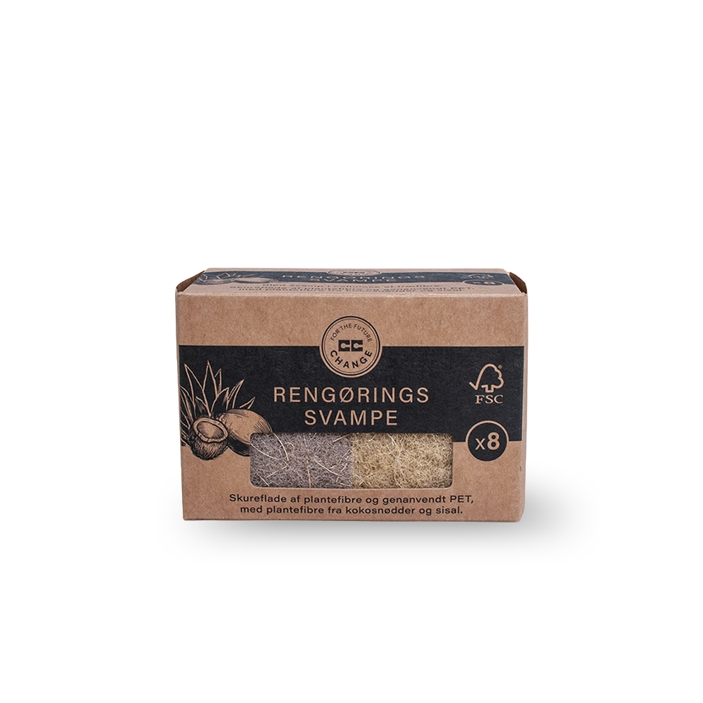 Kleine schuursponsjes met plantenvezels uit kokosnoten en sisal 8 stuks